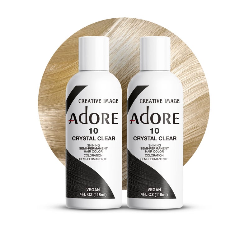 Adore Semi Permanent Hair Color (010 Crystal Clear) | Vegan & Cruelty-Free Clear Hair Dye | No Ammonia, No Peroxide, No Alcohol | 4 Fl Oz Each (Pack of 2) - Image 1